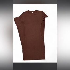 Brown Short Sleeve Dress